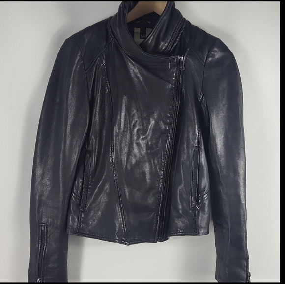 Soia & Kyo Glenna Leather Jacket in Black Size Small - Picture 2 of 9